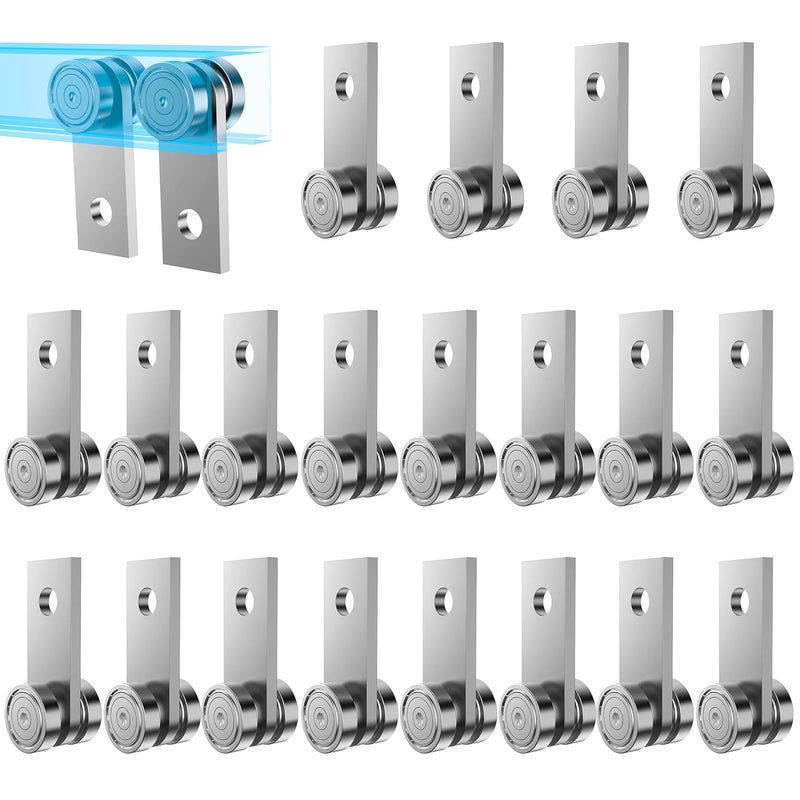 EASGIU 2 Wheel Trolley Assembly Rollers for 1-5/8" Wide Strut Channel - Garage Pulley System Hoist System (Silver-20 Pack) - Image 1
